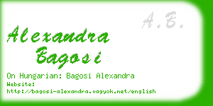 alexandra bagosi business card